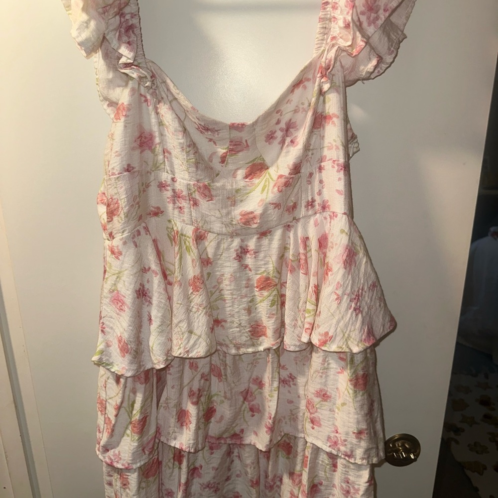 Altar'd State Pink and Cream Floral Dress
